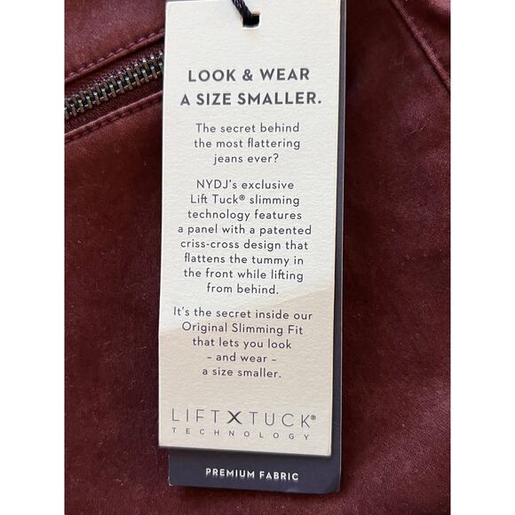 NYDJ Lift Tuck Pants Women’s Size 18 Sculpting Slimming Tech Burgundy - Picture 5 of 7